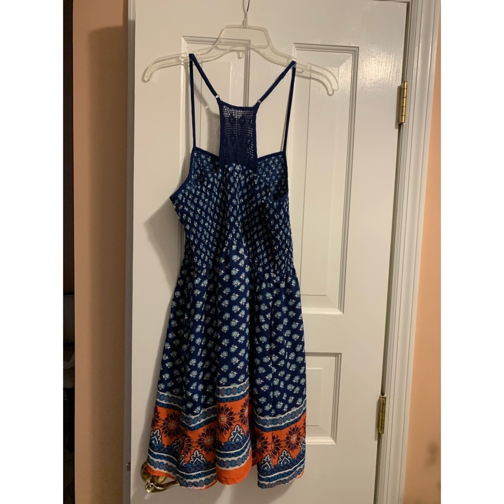 NWOT! Xhilaration Blue patterned Dress - Picture 2 of 5